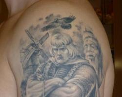 Тату воин – значение и эскизы для девушек и мужчин Татуировка богатырь на плече